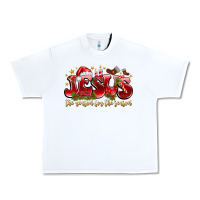 White Jesus The Reason For The Season Urban Heavy Tee - CowhideDigitalArt