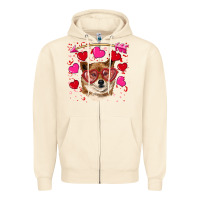 Sandshell valentine's shiba inu Zipper Hoodie - RanaPortraitStore