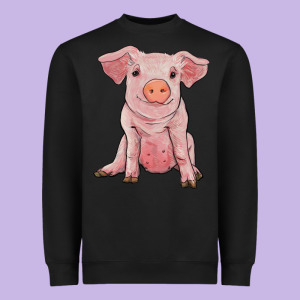Sitting Pig Heavyweight Sweatshirt Designed By Ranaportraitstore