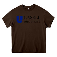 Chocolate Brown lasell university vectorized Heavy Core Tee - linhVisuals