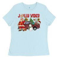 Baby Blue Jolly Vibes Ladies Tee - CowhideDigitalArt