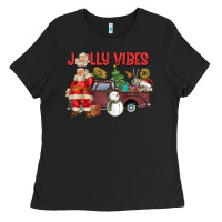 Black Jolly Vibes Ladies Tee - CowhideDigitalArt