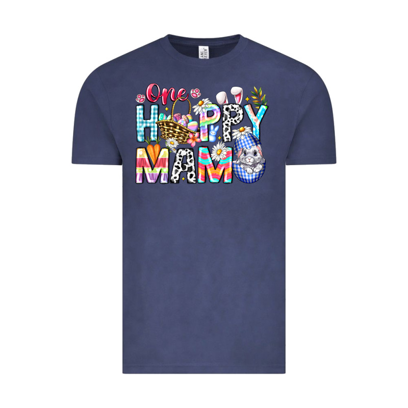 One Happy Mama Easter Bunny Vintage Tee by CowhideDigitalArt | Teevron