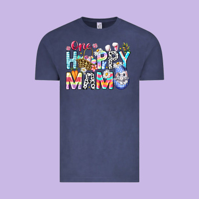One Happy Mama Easter Bunny Vintage Tee Designed By Cowhidedigitalart