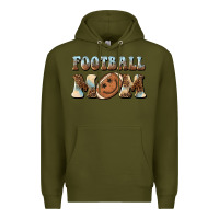 Army Green football mom football smiley face Premium Hoodie - BarkalooDesign