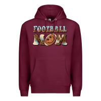 Burgundy football mom football smiley face Premium Hoodie - BarkalooDesign