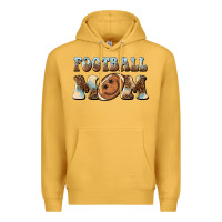 Mustard football mom football smiley face Premium Hoodie - BarkalooDesign