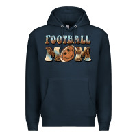 Navy football mom football smiley face Premium Hoodie - BarkalooDesign