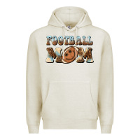 Oatmeal Heather football mom football smiley face Premium Hoodie - BarkalooDesign