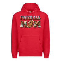 Red football mom football smiley face Premium Hoodie - BarkalooDesign