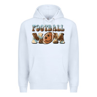 White football mom football smiley face Premium Hoodie - BarkalooDesign
