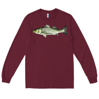 Burgundy Striped Bass Long Sleeve Tee - LillyAllenDesigns