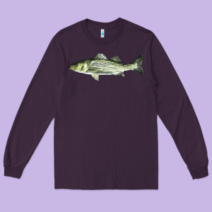 Striped Bass Long Sleeve Tee Designed By Lillyallendesigns