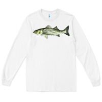White Striped Bass Long Sleeve Tee - LillyAllenDesigns