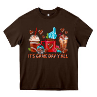 Chocolate Brown American Football Coffee Cup Heavy Core Tee - FaDigitalArtStudio