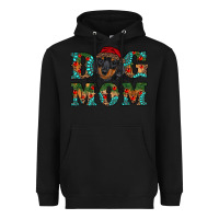 Black christmas dog mom dachshund Heavyweight Hoodie - RanaPortraitStore