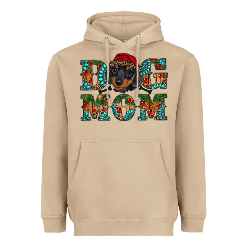 Christmas Dog Mom Dachshund Heavyweight Hoodie by RanaPortraitStore | Teevron