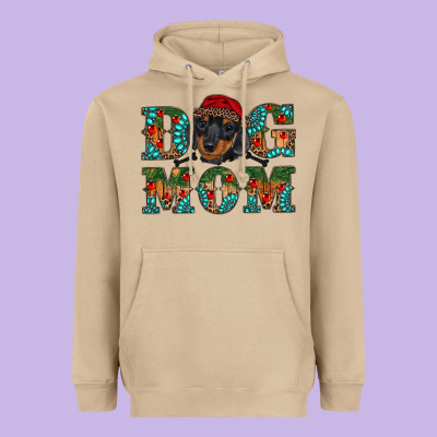 Christmas Dog Mom Dachshund Heavyweight Hoodie Designed By Ranaportraitstore