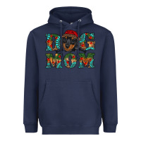 Navy christmas dog mom dachshund Heavyweight Hoodie - RanaPortraitStore