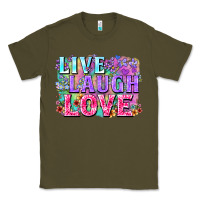Army Green Live laugh love hippie Valentine's Day Classic Tee - FaDigitalArtStudio