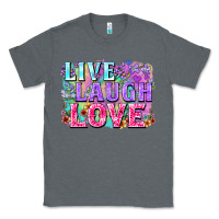 Charcoal Heather Live laugh love hippie Valentine's Day Classic Tee - FaDigitalArtStudio
