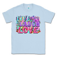 Dusty Blue Live laugh love hippie Valentine's Day Classic Tee - FaDigitalArtStudio