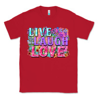 Red Live laugh love hippie Valentine's Day Classic Tee - FaDigitalArtStudio