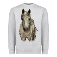 Heather Grey horse Heavyweight Sweatshirt - RanaPortraitStore