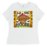 White Just A Little Moody Ladies Tee - CowhideDigitalArt