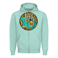 Seafoam Round western pattern Zipper Hoodie - Jasminsmagicworld