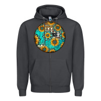 Smoke Round western pattern Zipper Hoodie - Jasminsmagicworld