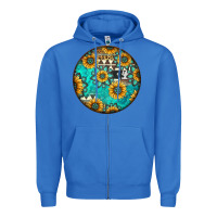 True Royal Round western pattern Zipper Hoodie - Jasminsmagicworld