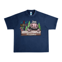 Navy IWant Hippopota maps For Christmas Urban Heavy Tee - CowhideDigitalArt