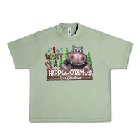 Oil Green IWant Hippopota maps For Christmas Urban Heavy Tee - CowhideDigitalArt