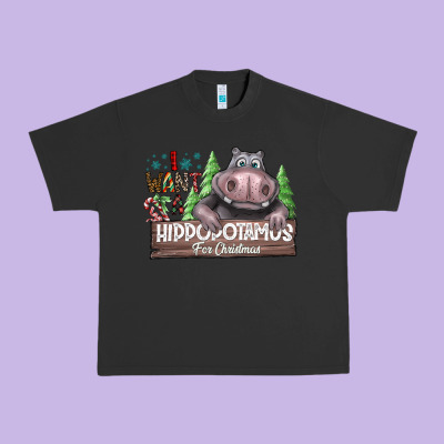 Iwant Hippopota Maps For Christmas Urban Heavy Tee Designed By Cowhidedigitalart