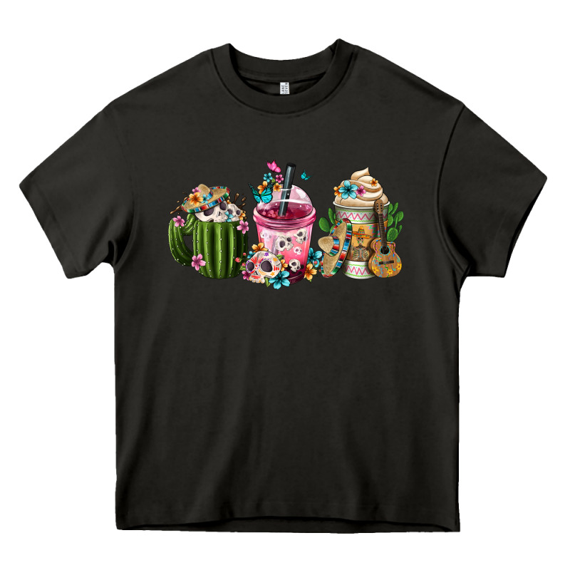 Mexican Day Of The Dead Coffee Cups Heavy Core Tee by FaDigitalArtStudio | Teevron