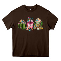 Chocolate Brown Mexican Day Of The Dead Coffee Cups Heavy Core Tee - FaDigitalArtStudio