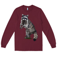 Burgundy Raccoon Illustrations Long Sleeve Tee - LillyAllenDesigns