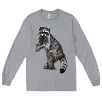 Heather Grey Raccoon Illustrations Long Sleeve Tee - LillyAllenDesigns