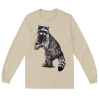 Mushroom Raccoon Illustrations Long Sleeve Tee - LillyAllenDesigns