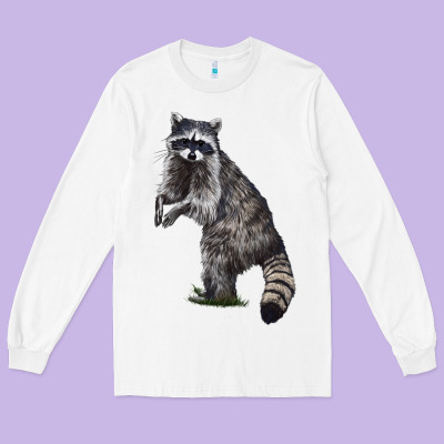 Raccoon Illustrations Long Sleeve Tee Designed By Lillyallendesigns