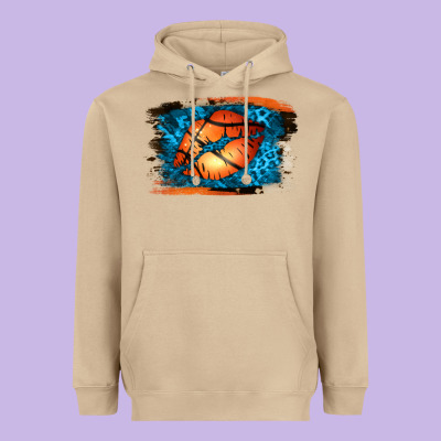 Basketball Lips Heavyweight Hoodie Designed By Jasminsmagicworld