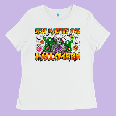 Just Mating For Halloween Ladies Tee Designed By Cowhidedigitalart
