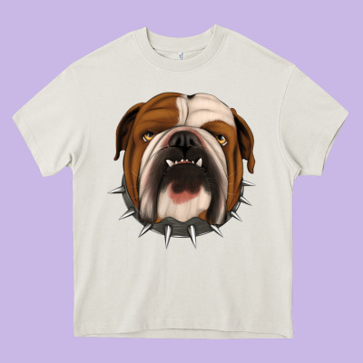 Bulldog Heavy Core Tee Designed By Jasminsmagicworld