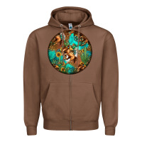 Chestnut western pattern circle Zipper Hoodie - Jasminsmagicworld