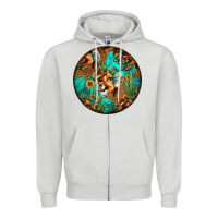 Dove Grey western pattern circle Zipper Hoodie - Jasminsmagicworld