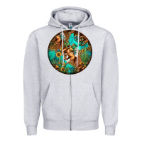 Heather Grey western pattern circle Zipper Hoodie - Jasminsmagicworld