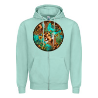 Seafoam western pattern circle Zipper Hoodie - Jasminsmagicworld
