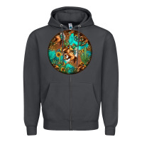 Smoke western pattern circle Zipper Hoodie - Jasminsmagicworld