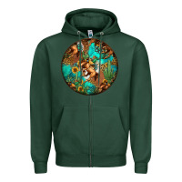 Sports Green western pattern circle Zipper Hoodie - Jasminsmagicworld